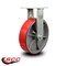 Service Caster 10'' Extra Heavy Duty Red Poly on Cast Iron Wheel Rigid Top Plate Caster CRAN-SCC-KP92R1030-PUR-RS - alternate 4